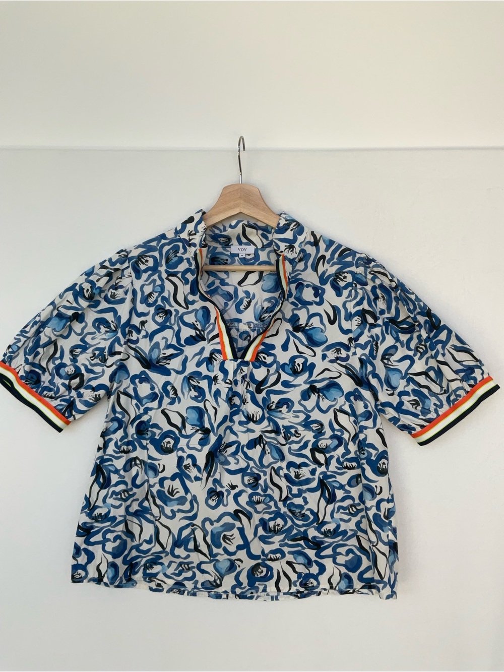 Boy Blue Floral Print Blouse